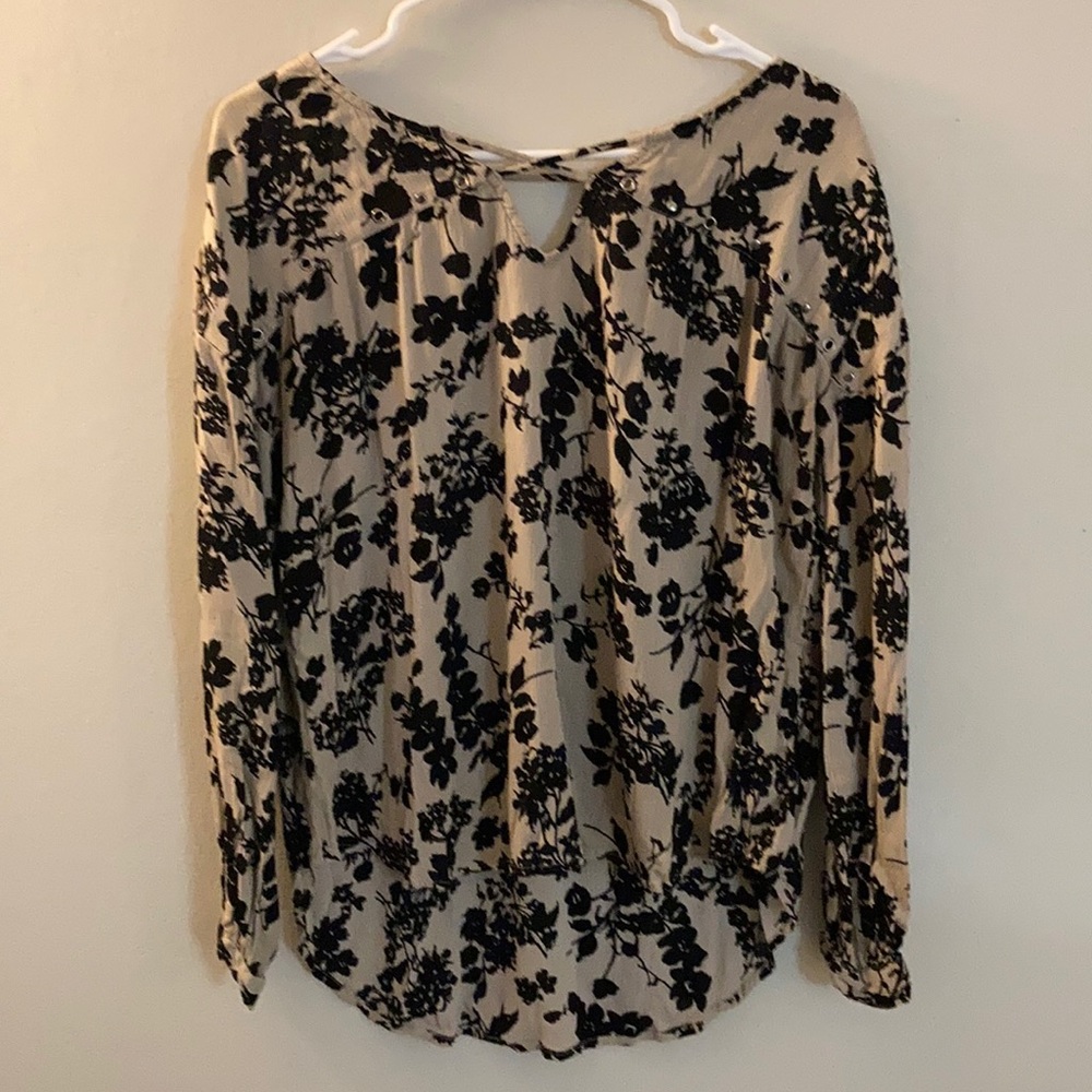 Amuse Society long sleeve floral blouse.